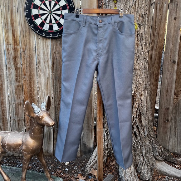 Rare Vintage Levi’s 517 Sta-Prest Polyester Boot Cut Grey Pants.